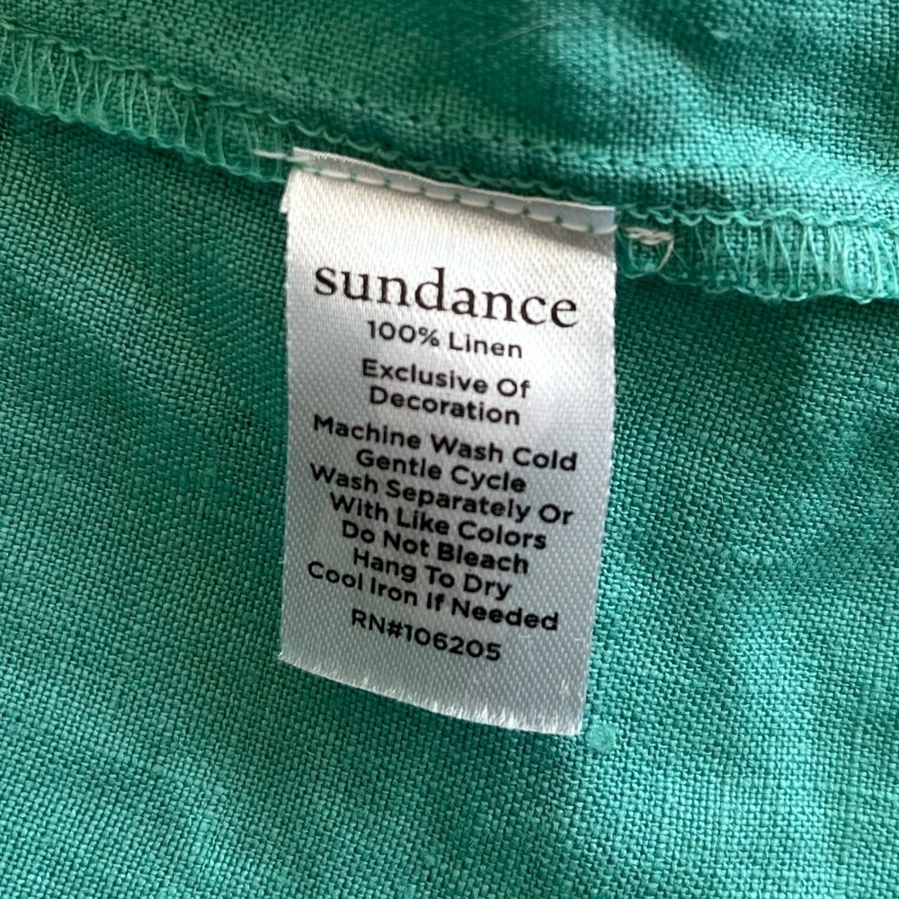 Sundance 100% Linen Mint Green Button Down Top XS Boho Coastal Grandma Eclectic - Picture 10 of 10